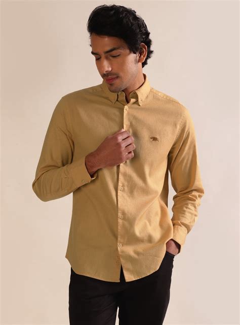 Buy Copper Dobby Shirt - Full | Casual Beige Dobby Shirts for Men ...