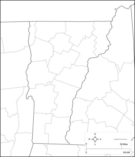 Blank Vermont Map | Printable Map of Vermont in PDF