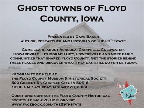 Ghost Towns of Floyd County, Iowa, Floyd County Museum, Charles City ...