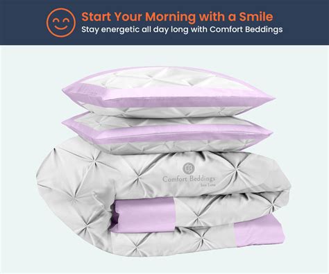 White with Lilac Border half pinch comforter — comfortbeddings-usa