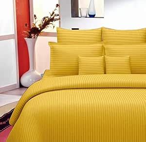 UNIQUE OWL 300 TC Cotton Satin Striped Double Queen and King Size Plain ...