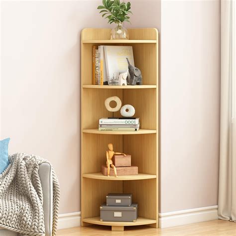 IOTXY 5-Tier Open Corner Shelf - 59" Tall Wooden Floor Standing Corners ...