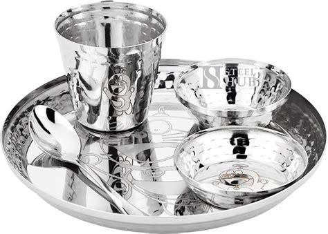VOMI Dinner Set Steels Stainless Steel 2 Veg Bowl Vati Katori Serving ...