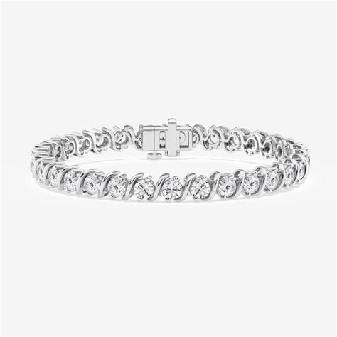 Round Moissanite S Style Tennis Bracelet in 14K Gold – One Carat