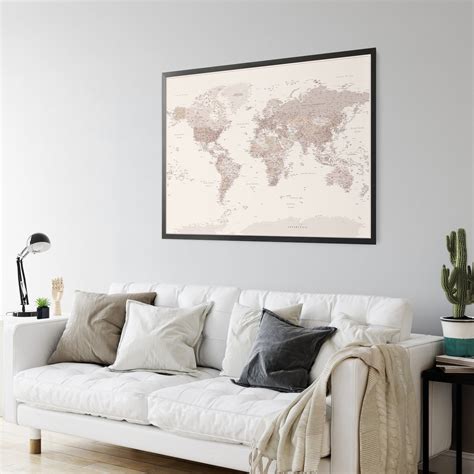 Detailed World Map Poster 的图像结果
