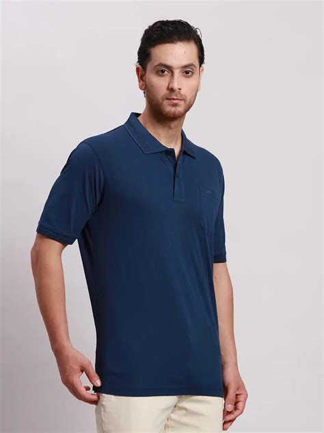 Colorplus Men Navy Classic Fit Solid Cotton T-Shirt – MyRaymond