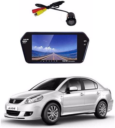 Auto Garh Rear View 7 Inch Bluetooth Monitor & Camera for Sx4 Black Led ...