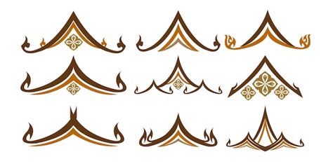 Logo element thai house and buildingprint | Premium Vector