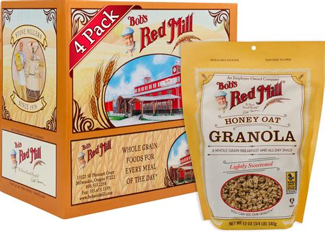 Amazon.com: Bob's Red Mill Honey Oat Granola, 12oz (Pack of 4) - Whole ...