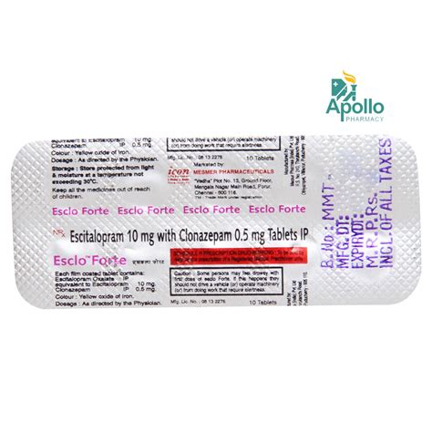 ESCLO FORTE TABLET Price, Uses, Side Effects, Composition - Apollo Pharmacy