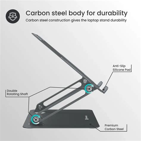 Portronics My Buddy K7 POR 1826 Adjustable Laptop Stand up to 17 Inch ...