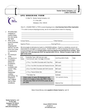 Fillable Online relay acsevents UPS ORDERING FORM - Relay For Life ...