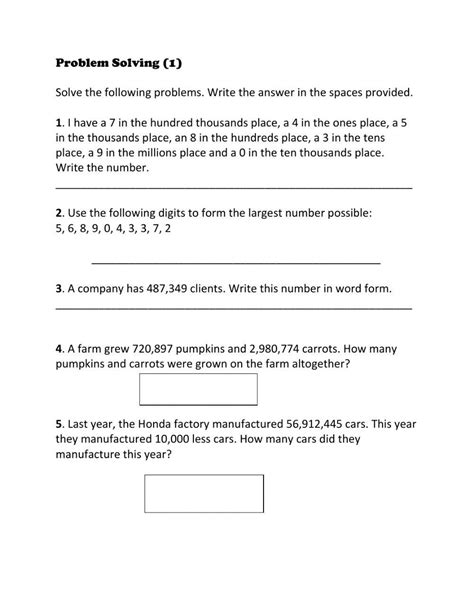Free Math Problem Solving Worksheets 的图像结果
