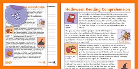 ESL Halloween Reading Comprehension | Twinkl
