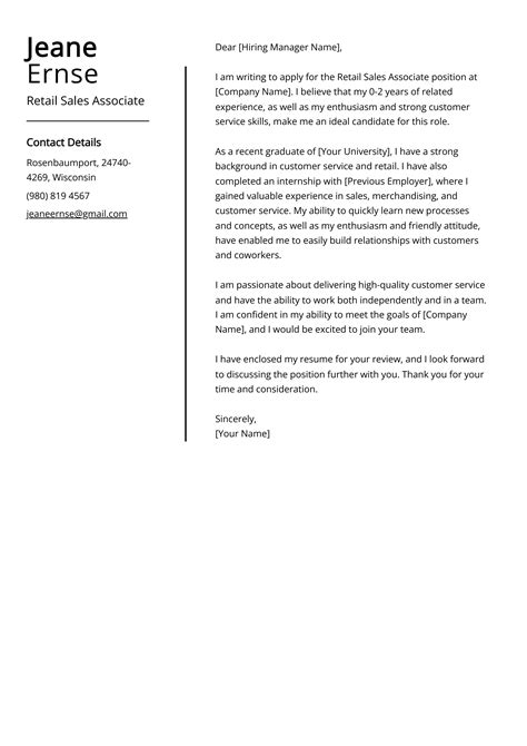Cover Letter Examples For Retail Sales Associate 5 Sales Associate