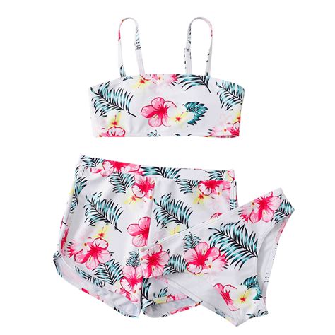 Itsun Girls Bathing Suits,Girls 3 Piece Bikini Swimsuits Tween Bathing ...