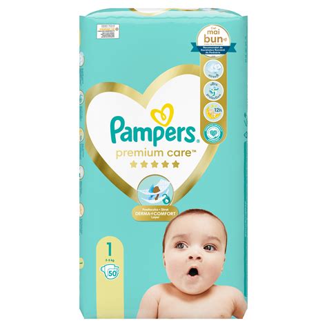 Scutece Premium Care, Nr. 1, 2-5 kg, 50 buc, Pampers : Bebe Tei