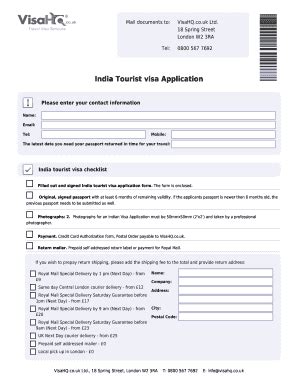 Fillable Online india visahq co India Visa Application for Citizens of ...