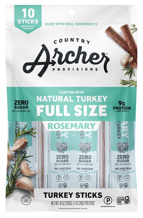Archer Rosemary Turkey Full Size Sticks 1oz 10 Count Bag - Walmart.com