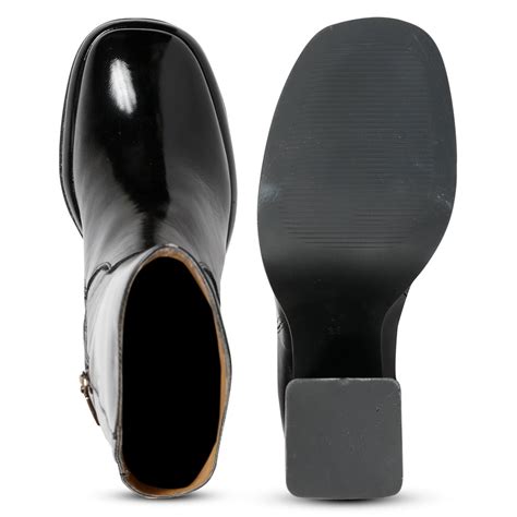 Saint Jolène Black Harrod Patent Leather Long Boots – SaintG India