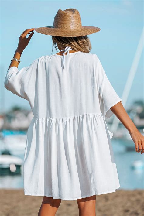 Eartha Buttoned Swim Cover-Up Dress
