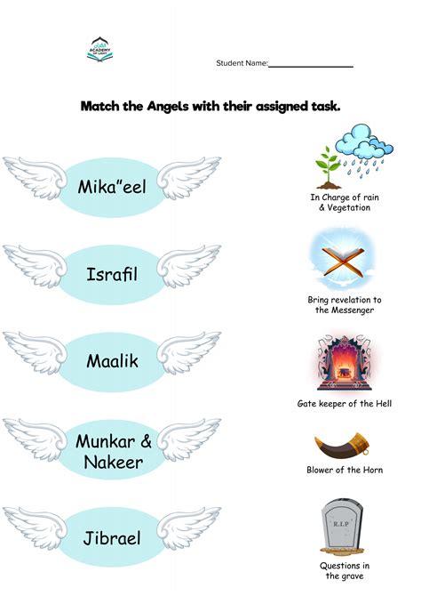 Free Printable Angels of Islam Activity for Muslim Kids | Muslim kids ...