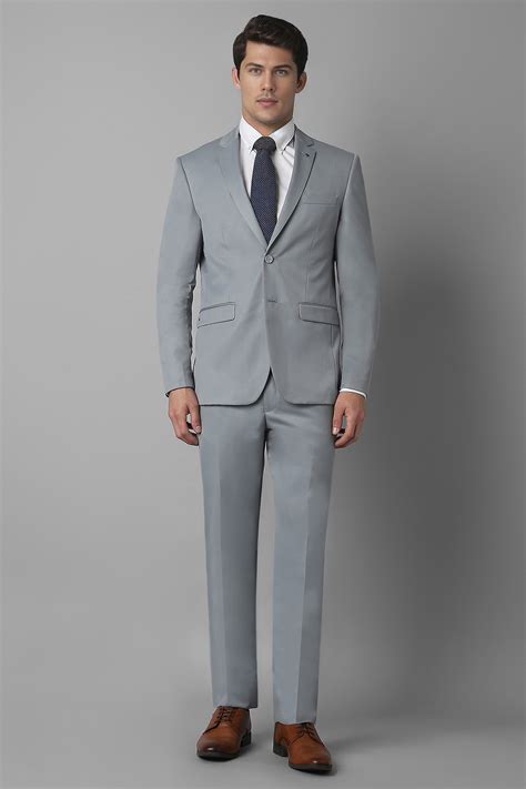 Buy Men Grey Slim Fit Solid Formal Two Piece Suit Online - 39687999 ...