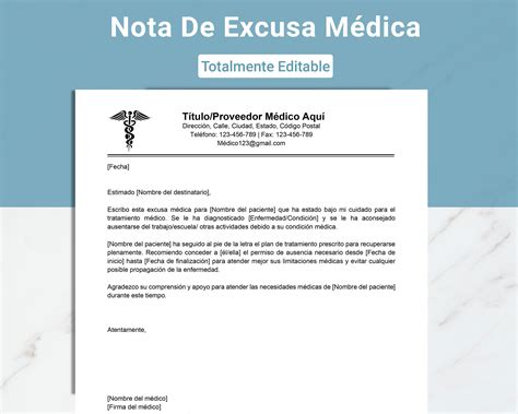 Nota De Excusa Medica, Nota Medica Para La Escuela, Hospital Excuse ...