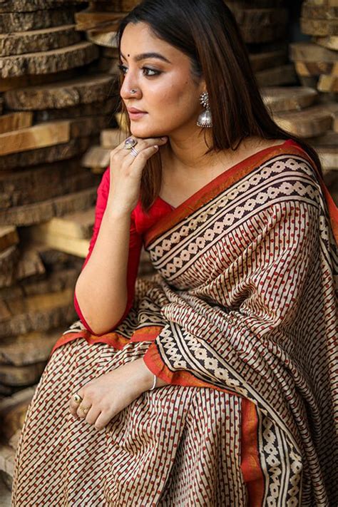 Buy Hand Block Bagru Print Sarees | Sootisyahi