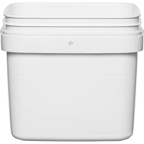 1/2 Gallon (2.1 Liter) Square White Plastic Pail