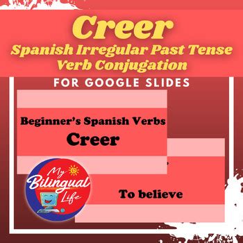 Creer - Spanish Irregular Past Tense Verb Conjugation - Google Slides