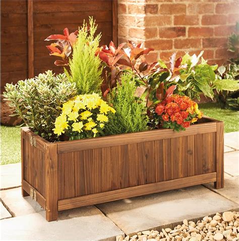 spot on dealz® Large Rectangular Planter Free Standing Oblong Plant ...