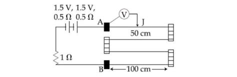 In the circuit shown, a four wire potentiometer is made of a 400 cm ...