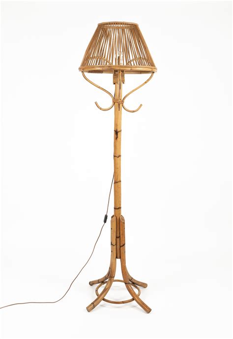 Midcentury Bamboo and Rattan Floor Lamp Franco Albini Style, Italy ...