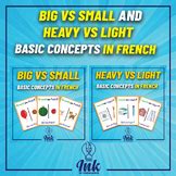 Heavy vs Light. Basic concepts flashcards in French for preschool and ...