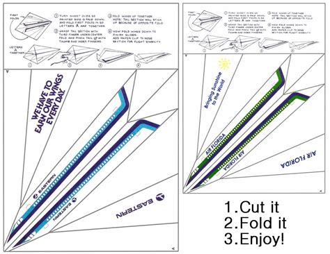 Printable 3D Paper Airplane Templates