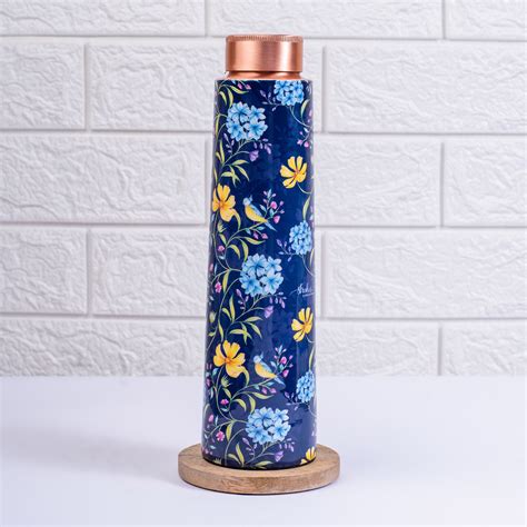 Vintage Blooms Copper bottle – Strokes by Namrata Mehta