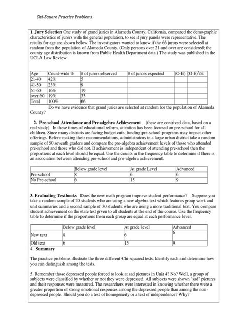 Image result for Chi-Square Practice Problems