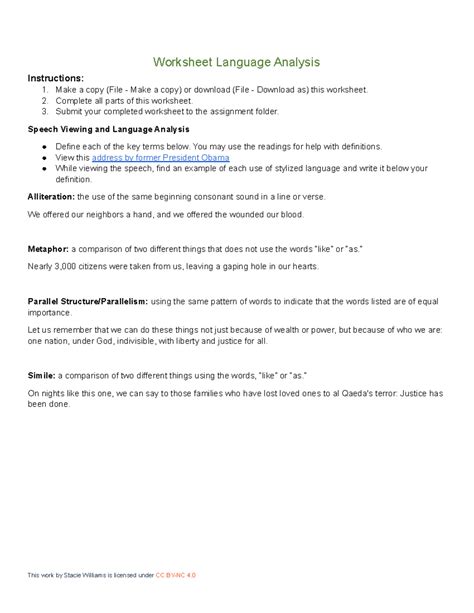 Language Analysis PowerPoint with Worksheet 的图像结果