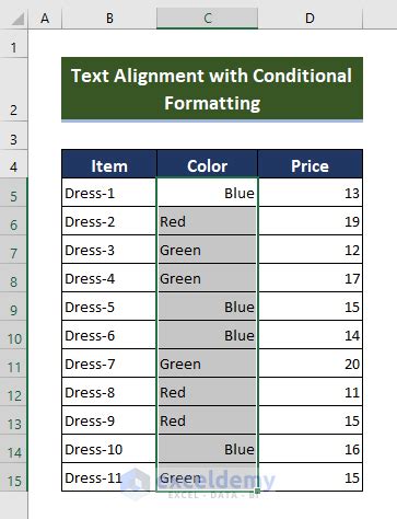 Image result for Conditional Formatting Command to Center Text