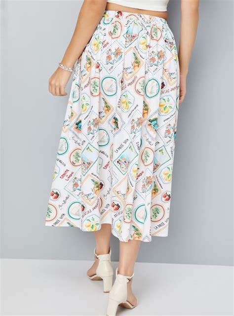 Buy Women Printed A-Line Midi Skirt Online at just Rs. 1199.0 ...