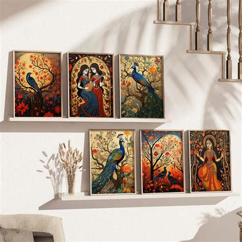 walllane Wood - Madhubani/Pichwai Art Painting For Living Room ...