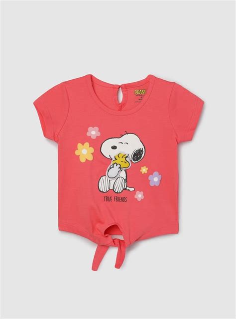 Buy Girls Snoopy Printed Top with Knotted Hem Online at just Rs. 349.0 ...