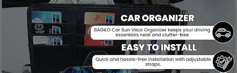 BAGILO Car Accessories Sun Visor Organizer, Sunglass Pen Card Small ...
