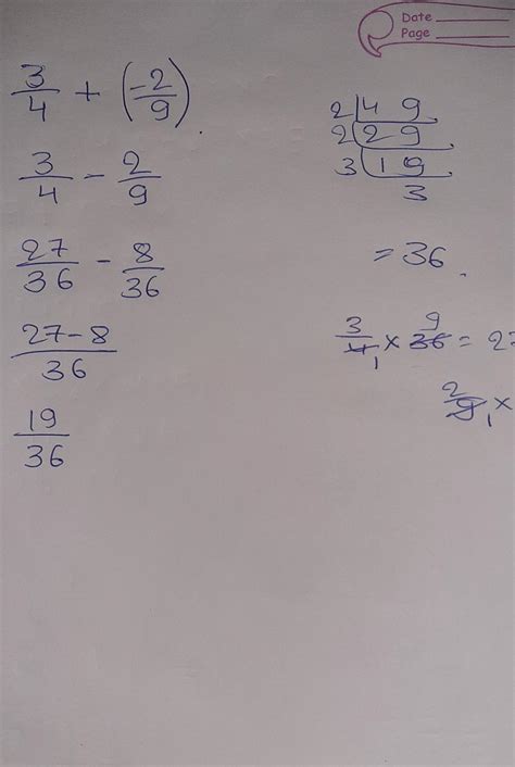 add 3by4 +(-2 by 9) please tell me - Brainly.in