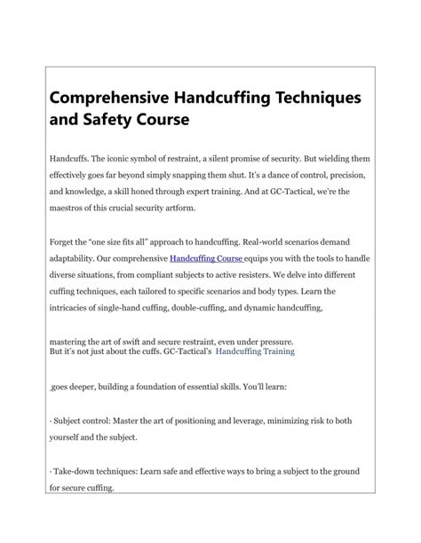 Basic Handcuffing 的图像结果
