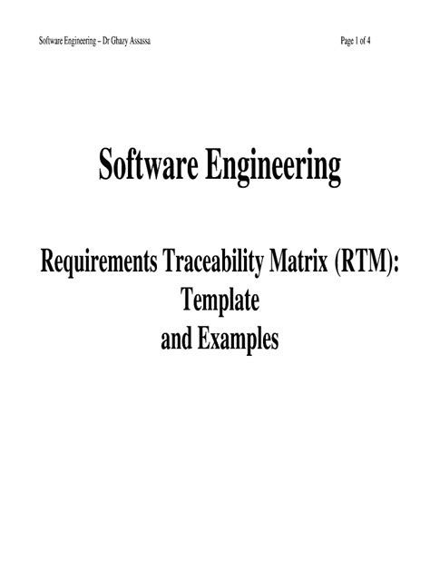 Fillable Online Requirements Traceability Matrix (RTM): Fax Email Print ...