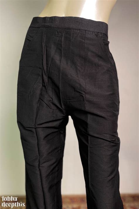 Black Slub Silk Pencil Pants- LobhaDeepthis – Lobha Deepthis