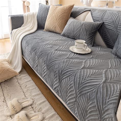 Buy vctops Super Soft Velvet Quilted Sofa Couch Covers Non-Slip ...