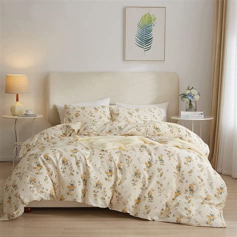 Amazon.com: LifeTB Bed Linen Set, Queen Botanical Floral Duvet Cover ...